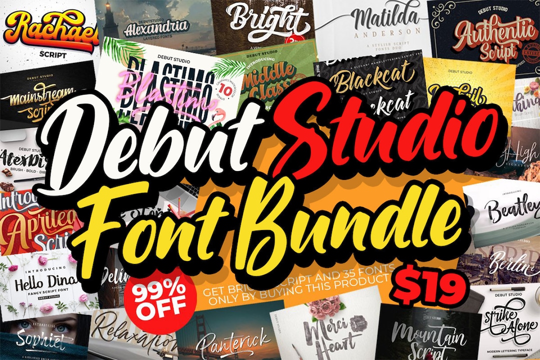 Debut Studio Bundle 35 Premium Font Instant Download Cutting File ...
