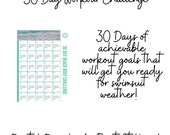 30 Day Workout Challenge Printable - Printable Workout Calendar - 30 Day Beachbody Workout - Pre-Planned Workouts - Monthly Workout Plan