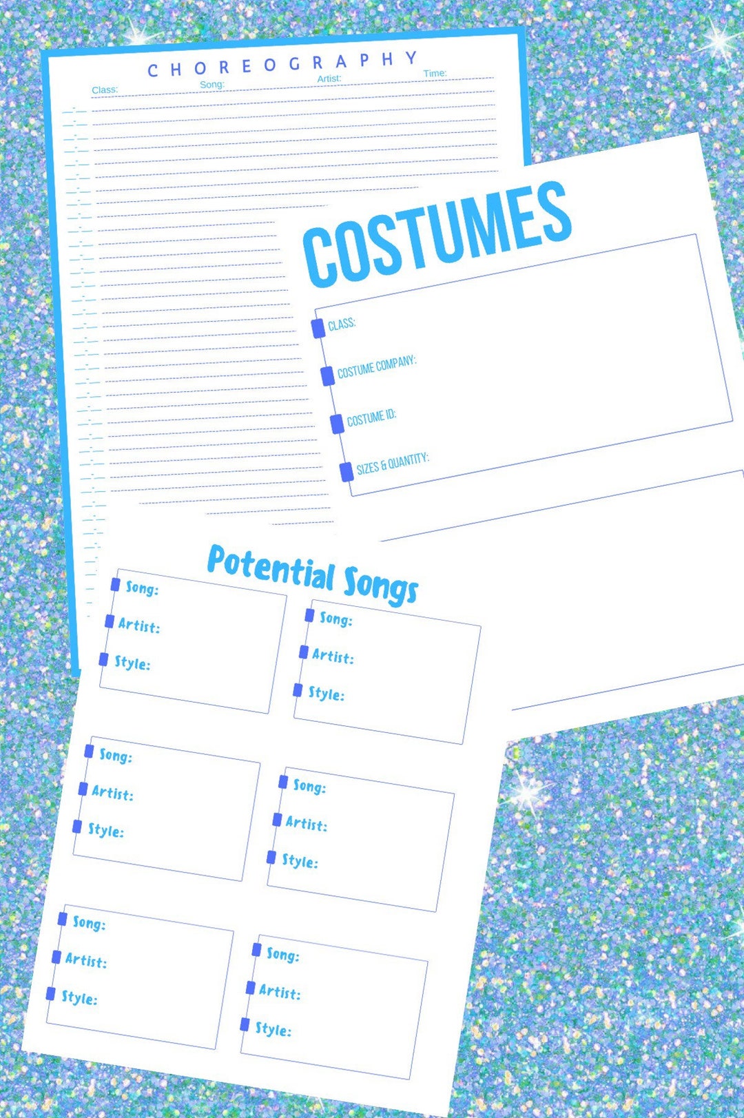 Dance Teacher Planning Bundle/blue Bundle/choreography/costumes/songs ...