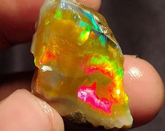 22.00 Carat Opal Rough, Fire Ethiopian Opal Gemstone Rough