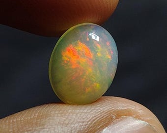 1.80 Carat Ethiopian Opal Cabochon: AAA+ Fire Opal Gemstone Size (10X8X4MM)
