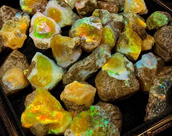 Opal Rough, Ethiopian Opal Raw, Crystal Opal Rough, Fire Opal Rough, Welo Fire Oil Opal Rough Lot, Opal  Natural Gemstone, 15X50 MM