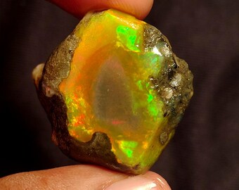 42.00 Carat Opal Rough, Fire Ethiopian Opal Gemstone Rough