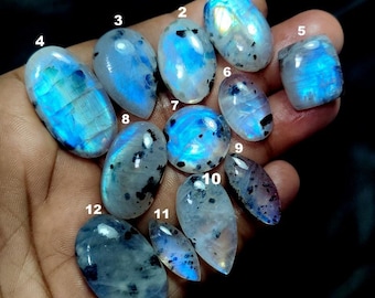 Rainbow Moonstone Cabochon Gemstone High Grade Gemstone, Chatoyant,