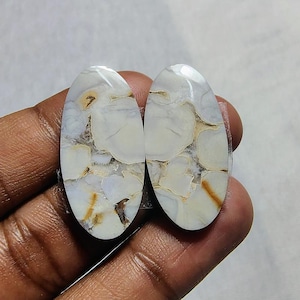 Ocean Jasper Cabochon Pair: 27.25 Carat Gemstone (30X15X3MM)