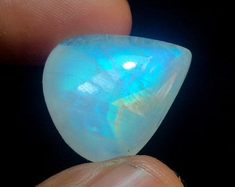 Size-21X19X6 MM Rainbow Moonstone Very High Grade Cabochon Gemstone, Chatoyant Natural Gemstone