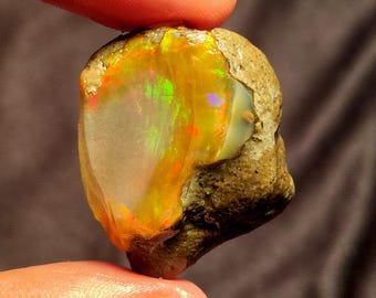 43.00 Carat Opal Rough, Fire Ethiopian Opal Gemstone Rough