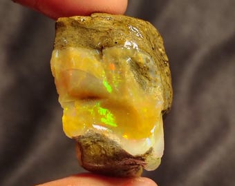 56.00 Carat Opal Rough, Fire Ethiopian Opal Gemstone Rough