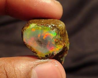36.00 Carat Opal Rough, Fire Ethiopian Opal Gemstone Rough