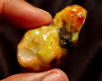 56.00 Carat Opal Rough, Fire Ethiopian Opal Gemstone Rough