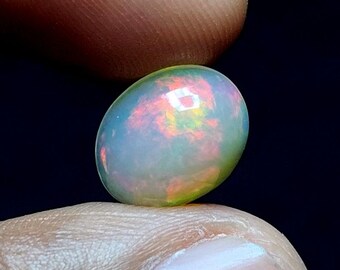 2.25 Carat Ethiopian Opal Cabochon: AAA+ Fire Opal Gemstone Size (11X9X4.5MM)