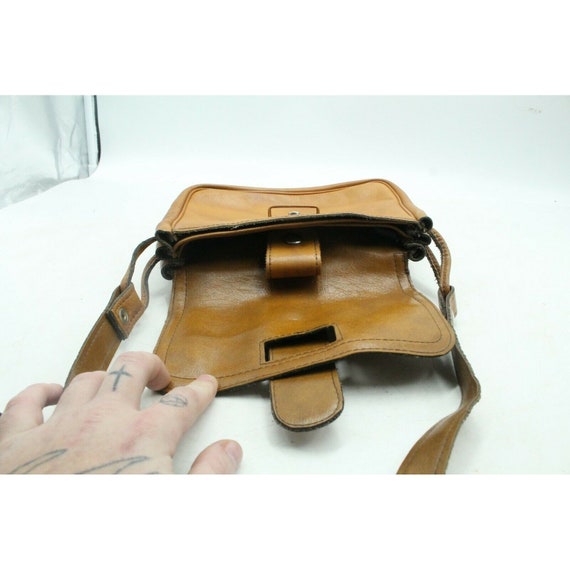 Vintage Classic Leather Shoulder Saddle Bag Flap … - image 3