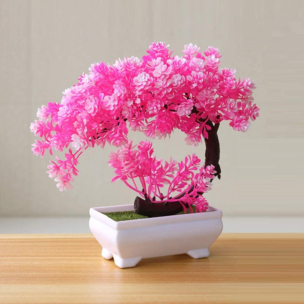 Cute Artificial Bonsai Tree Fake Mini Cherry Blossom Bonsai Etsy