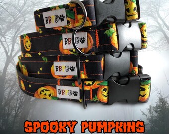 Dog Collar • Spooky Pumpkins Dog Collar • Pet Collar • Cat Collar • Halloween Pet Collar • Pumpkins Pet Collar • Pet Accessory •  COLLAR