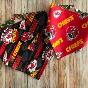 Kansas City Chiefs Dog Bandana / Kansas City Chiefs /Dog•Cat Bandana / Pet Bandana / Snap Bandana / Chiefs Pet Wear/ Pet Fashion image 1