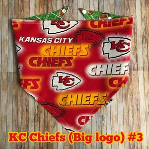 Kansas City Chiefs Dog Bandana / Kansas City Chiefs /Dog•Cat Bandana / Pet Bandana / Snap Bandana / Chiefs Pet Wear/ Pet Fashion KC CHIEF Big Logo #3
