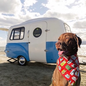 Happy Camper Bandana / Camping Dog Bandana / Dog•Cat Bandana / Pet Bandana /Outdoors • Adventure / Snap Bandana / Camping / Pet Wear