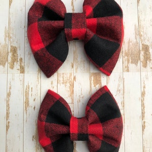 Buffalo Plaid Bow Tie Dog Bowtie Fall/Winter Bow Tie Cat Bow Ties Bow Tie Bowtie Bow Ties Buffalo Plaid Dog Neck Wear image 1