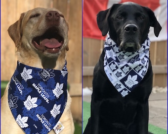 Toronto Maple Leafs Bandana / 3 STYLES /Maple Leafs / Dog•Cat Bandana / Pet Bandana / Snap Bandana / TML Pet Wear / Toronto St Pats