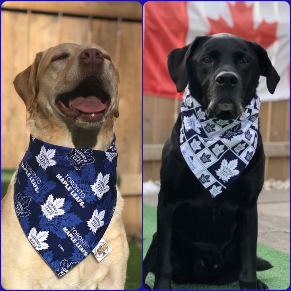 Toronto Maple Leafs Bandana / 3 STYLES /Maple Leafs / Dog•Cat Bandana / Pet Bandana / Snap Bandana / TML Pet Wear / Toronto St Pats