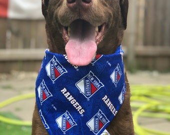 New York Rangers Bandana / Rangers / Dog•Cat Bandana / New York Rangers / Snap Bandana / NY Rangers Pet Wear / NHL Pet Wear /