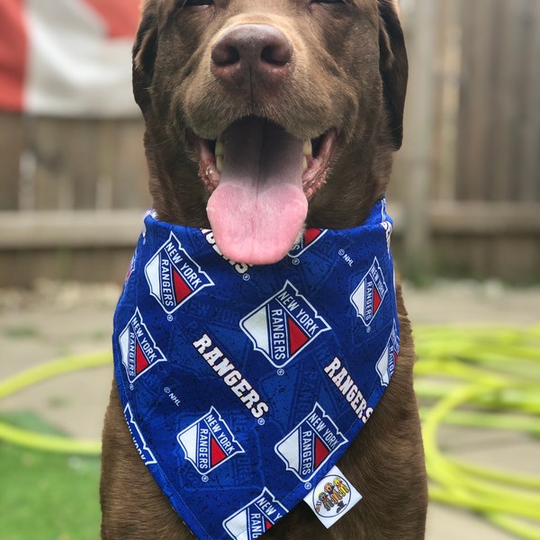 New York Rangers Bandana / Rangers / Dog•Cat Bandana / New York Rangers / Snap Bandana / NY Rangers Pet Wear / NHL Pet Wear /