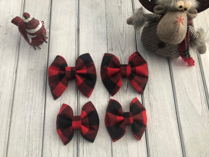 Buffalo Plaid Bow Tie Dog Bowtie Fall/Winter Bow Tie Cat Bow Ties Bow Tie Bowtie Bow Ties Buffalo Plaid Dog Neck Wear image 3