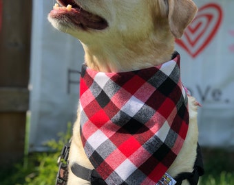 Brushed Buffalo Plaid - Dog•Cat Bandana / Pet Bandana / Custom Sized / Snap Bandana / Buffalo Plaid / Fall Fashion / Winter Fashion