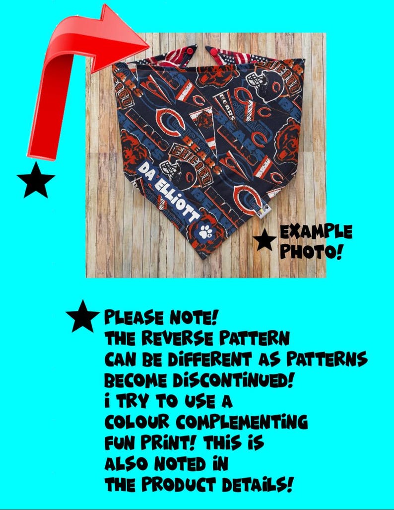 Buffalo Bills Dog Bandana / Buffalo Bills / Dog •Cat Bandana / Pet Bandana / Snap Bandana / Bills Pet Wear/ Pet Fashion / Reversible Dana image 11