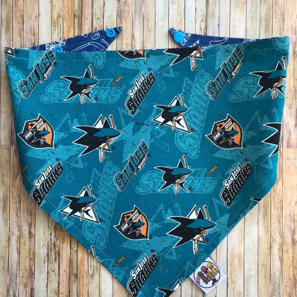 San Jose Sharks Bandana / SJ Sharks / Dog•Cat Bandana / Pet Bandana / Snap Bandana / NHL Pet Wear / Dog Fashion