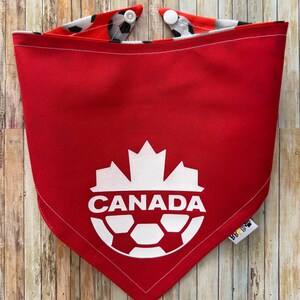Team Canada Soccer Bandana / TFC / Canada / World Cup / Canada Soccer / Dog • Cat Bandana / Pet Bandana / Snap Bandana / Personalized / image 2