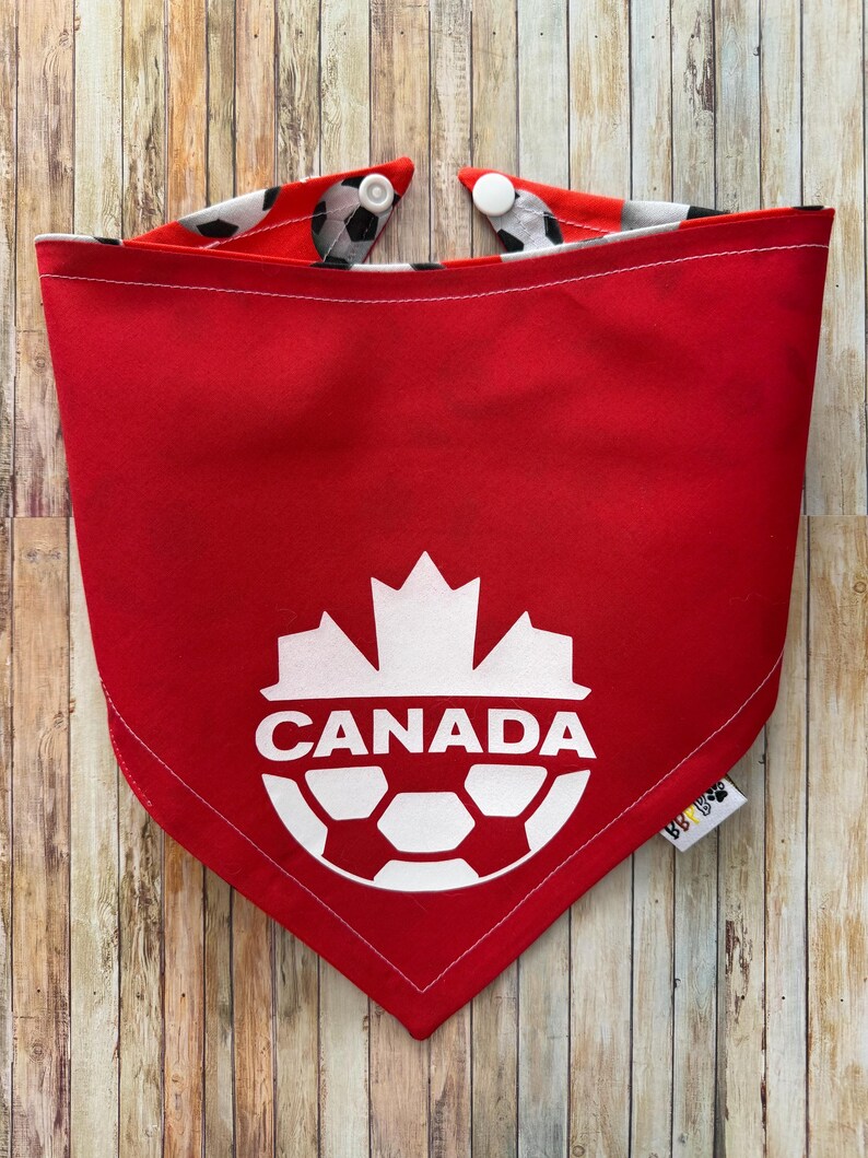 Team Canada Soccer Bandana / TFC / Canada / World Cup / Canada Soccer / Dog • Cat Bandana / Pet Bandana / Snap Bandana / Personalized / image 2