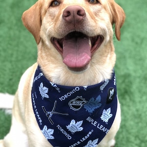 Toronto Maple Leafs Bandana (3 Styles) /Dog•Cat Bandana / Pet Bandana / NHL Pet Wear / Snap Bandana / TML Pet Wear / Dog Fashion /