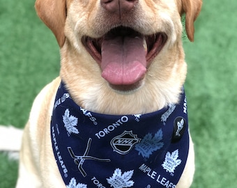 Toronto Maple Leafs Bandana (3 Styles) /Dog•Cat Bandana / Pet Bandana / NHL Pet Wear / Snap Bandana / TML Pet Wear / Dog Fashion /