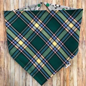 Alberta Tartan Dog Bandana / Alberta Tartan / Plaid Dog Bandana / Dog•Cat Bandana / Pet Bandana / Snap Bandana / Provincial Tartan / Green