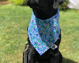 Floral Dog Bandana / Summer •  Spring Dog Bandana / Floral Print / Dog• Cat Bandana / Pet Bandana / Snap Bandana / Floral Pet Wear / Spring