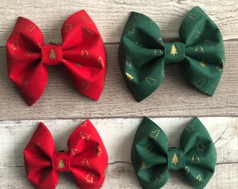 Christmas Tree Bow Tie • 2 COLOURS • Dog Bowtie • Winter Bow Tie • Cat Bow Ties • Bow Tie  • Bow Ties • Christmas Bow Tie