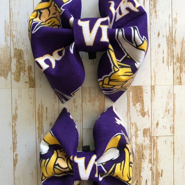 Minnesota Vikings Dog Bow Tie • Minnesota Vikings • Vikings Pet Bow Tie • Dog Collar Accessory  • Vikings Cat Bow Tie  • Pet Bowtie • NFL