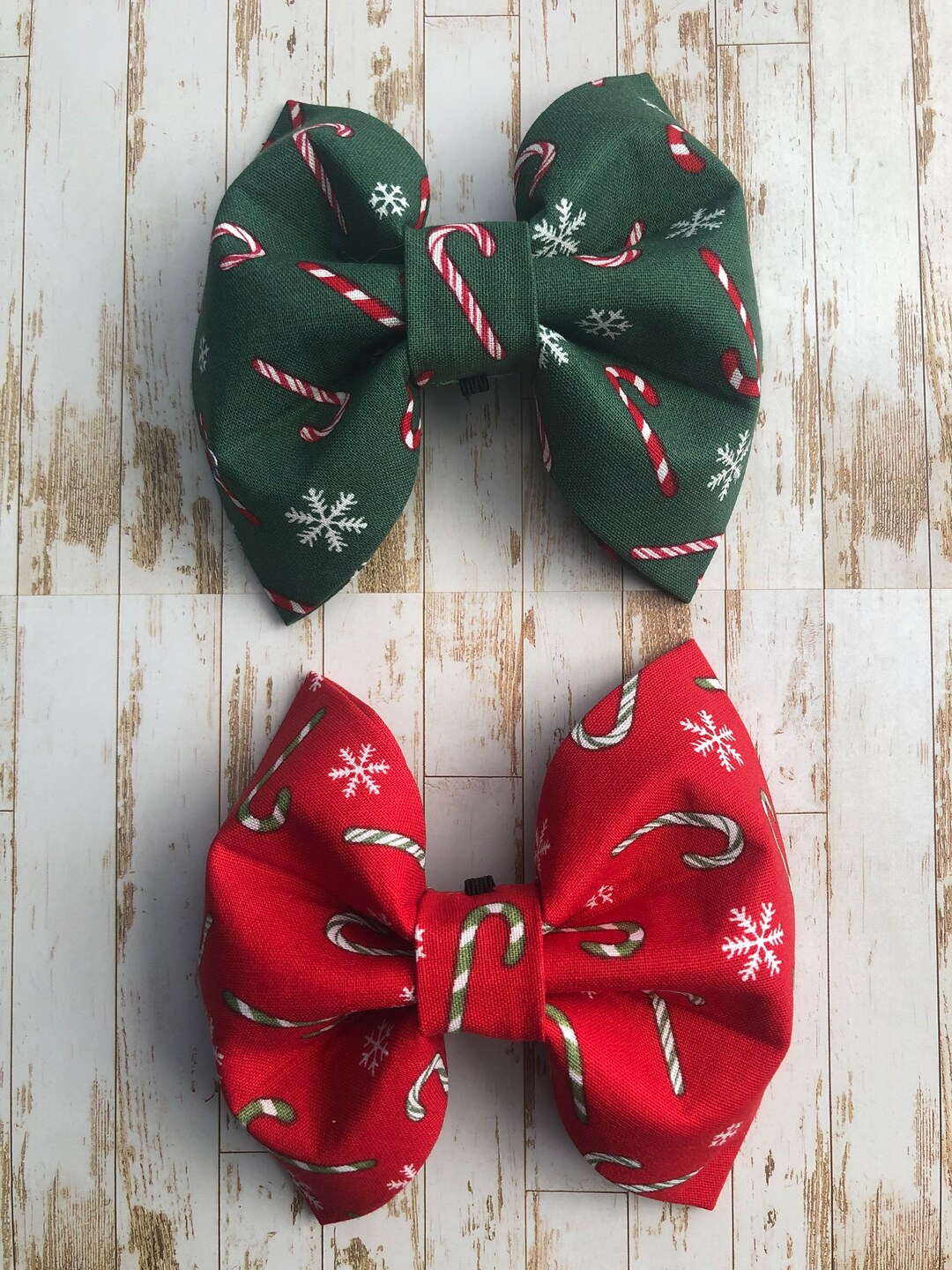 Candy Canes Pet Bow Tie Candy Canes Dog Bow Tie Winter Bow Tie Cat Bow