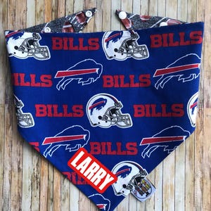 Buffalo Bills Dog Bandana / Buffalo Bills / Dog •Cat Bandana / Pet Bandana / Snap Bandana / Bills Pet Wear/ Pet Fashion / Reversible Dana image 3