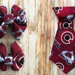 Colorado Avalanche Bow Tie Colorado Avalanche Avs Bow Tie Dog Bow Tie Cat Bow Tie Pet Neck Tie Avs Dog Tie Dog Gift Neck Tie image 1