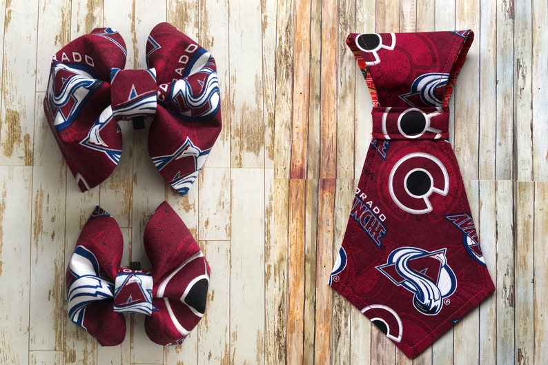 Colorado Avalanche Bow Tie Colorado Avalanche Avs Bow Tie Dog Bow Tie Cat Bow Tie Pet Neck Tie Avs Dog Tie Dog Gift Neck Tie image 1