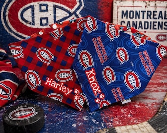Montreal Canadiens Bandana ( 4 Styles) / Dog•Cat Bandana /  Pet Bandana / Montreal Canadiens Dog Bandana / Snap Bandana / Habs Pet Wear