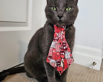 Pet Neck Tie • Cat Collar Accessory •  Cute Cats NeckTie • Cat Neck Tie • Dapper Cat Neck Tie • Pet Fashion • Dog Tie • Over The Collar