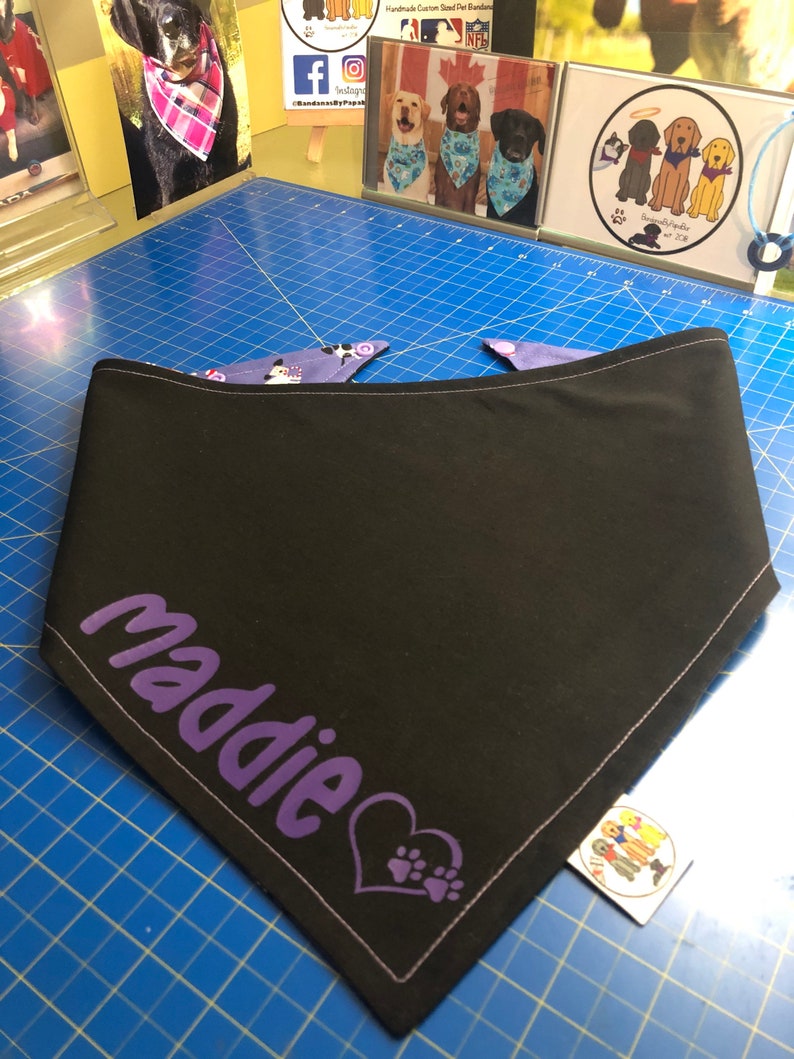 Personalized Dog Bandana / Custom Bandana / Personalized / DogCat Bandana / Personalized Pet Bandana / Snap Bandana / Custom Made Bandana / image 4