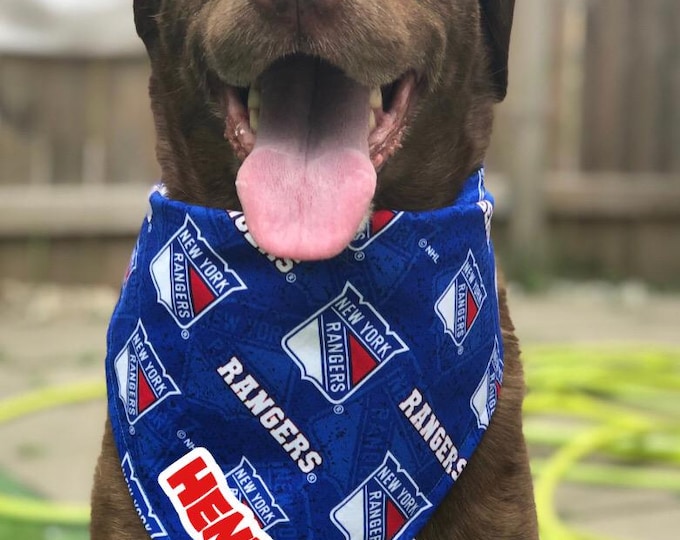 New York Rangers Bandana / Rangers / Dog•Cat Bandana / New York Rangers / Snap Bandana / NY Rangers Pet Wear / NHL Pet Wear /