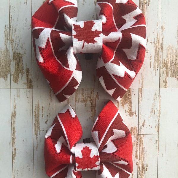 Canada Dog Bow Tie  • 3D •  Canada Dog Bow Tie • Maple Leaf BowTie • Cat Bow Tie • Pet Bow Tie • Dog Bow Tie • Canada Day Pet Bow Tie