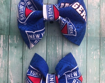 New York Rangers Bow Tie • New York Rangers • NYR Bow Tie • Dog Bow Tie • Cat Bow Tie • Pet Bowtie • Rangers • Dog Gift • New York