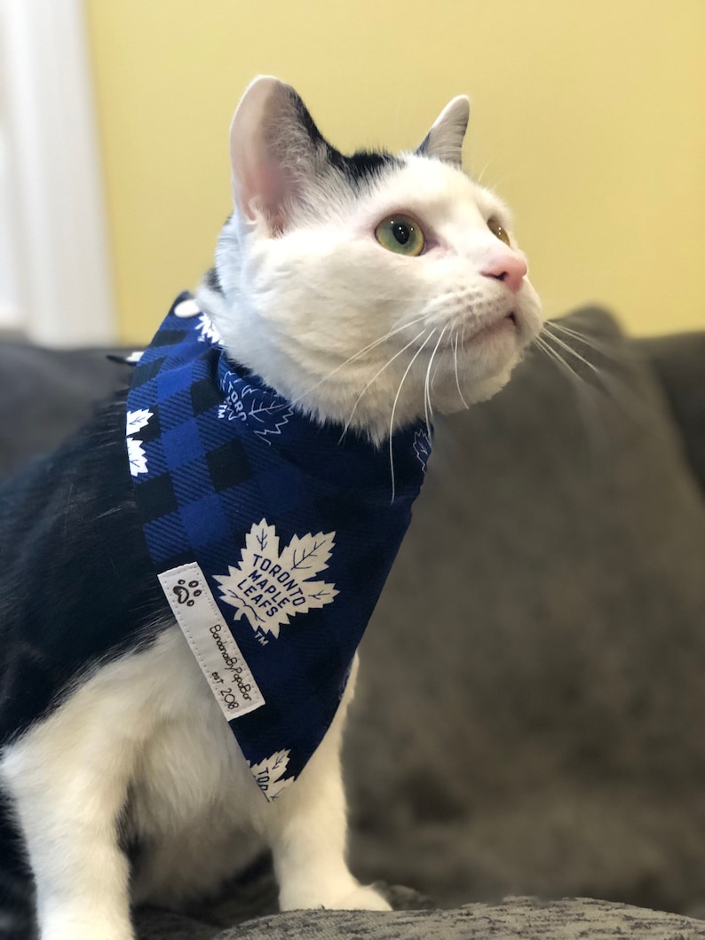 Toronto Maple Leafs Bandana 3 Styles /DogCat Bandana / Pet Bandana / NHL Pet Wear / Snap Bandana / TML Pet Wear / Dog Fashion / image 3