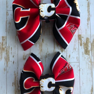 Calgary Flames Pet Bow Tie • Calgary Flames • Flames Dog Bow Tie • Dog Bow Tie • Cat Bow Tie • Pet Bowtie • Dog Gift • NHL Bow ties